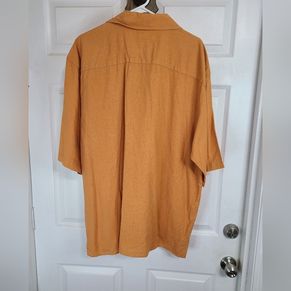 Trust Men's Short Sleeve Button Down Shirt, Size XXL, Color: Orange - Picture 9 of 10